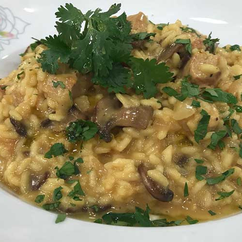 Risotto de cerdo azafranado