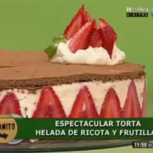 Sensacional torta helada de ricota y frutilla