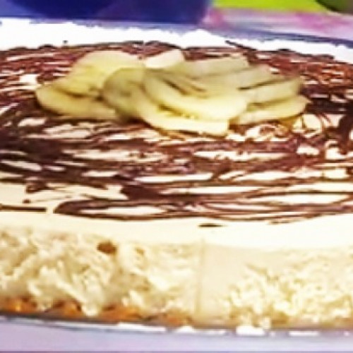 Tarta de banana, dulce de leche y coco