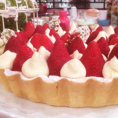 Tarta de frutillas y dos cremas