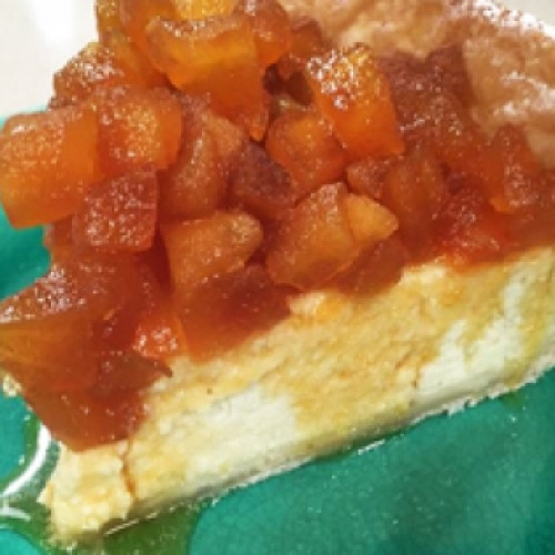 Tarta de ricota y manzanas caramelizadas