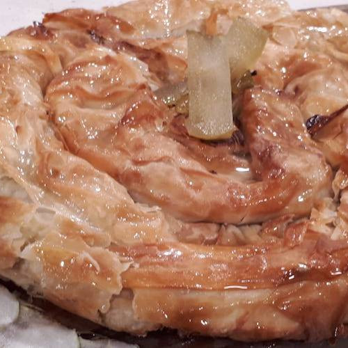 Tarta espiral de manzanas en masa filo