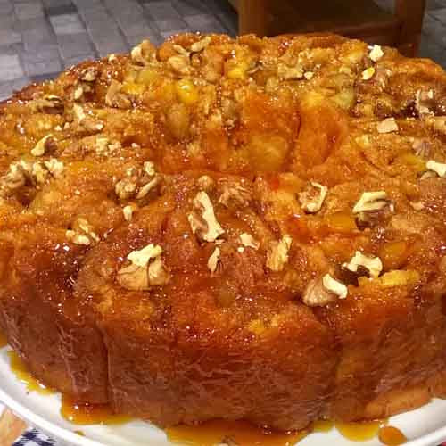 Torta 80 golpes acaramelada de manzana y nueces