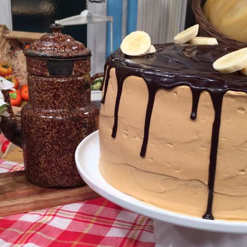 Torta de banana, chocolate y dulce de leche