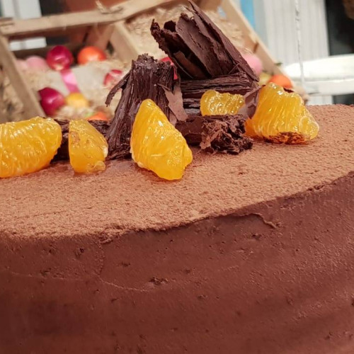 Torta de mandarinas, almendras y chocolate