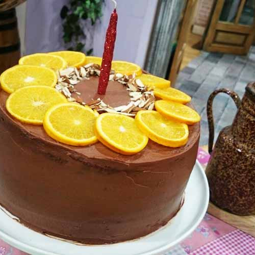 Torta de mandarinas y chocolate para el cumple de Cala