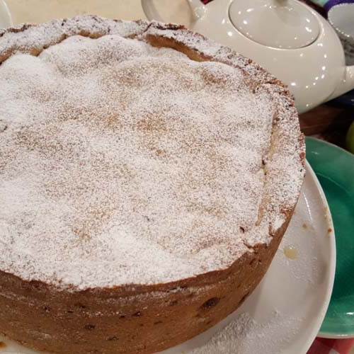 Torta holandesa de manzanas y pasas de uva