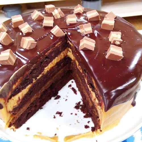 Torta maní con chocolate