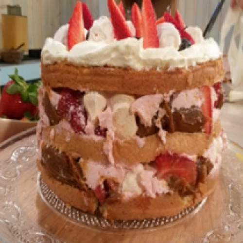 Torta mousse de frutillas