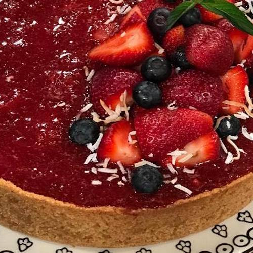 Yogurtcake con mermelada de frutillas