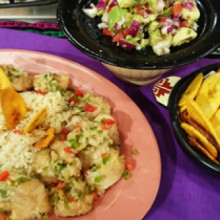 Arroz de fideos con mero en salsa