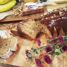 Budín split con nueces y de té con miel