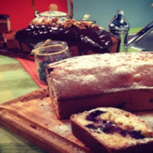 Budín de arándanos y budín de banana