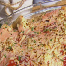 Canelones de vegetales con salsa rosa