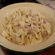 Fetuccini a la carbonara