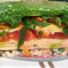 Lasagna navideña fría de vegetales