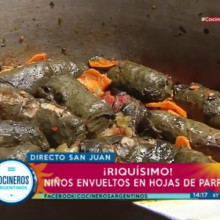 Niños envueltos en hoja de parra