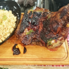 Pata de cordero rellena con trigotto
