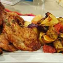 Pollo con vegetales a la manteca saborizada