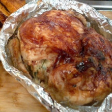 Pollo relleno a la bolsa con salsa de limón