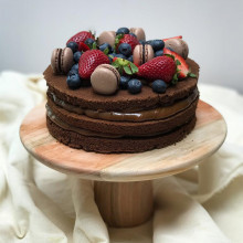 TORTA DE CHOCO, DULCE Y FRUTOS ROJOS