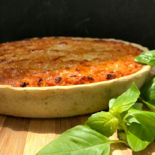 TARTA DE HUMITA CON MASA DE ALBAHACA