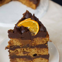 TORTA HÚMEDA DE DULCE DE LECHE, CHOCOLATE Y NARANJA