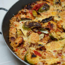 ARROZ CON REPOLLITOS GRATINADOS Y POLLO