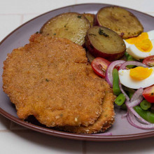 MILANESA DE CERDO CON BATATAS AGRIDULCES