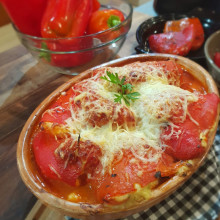 Morrones rellenos con abadejo