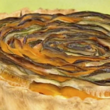 Tarta espiral de vegetales